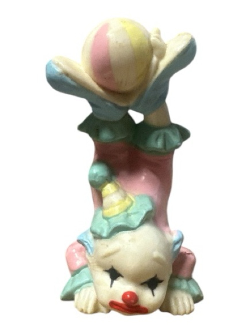 Vintage Pastel Upside Down Clown Figurine